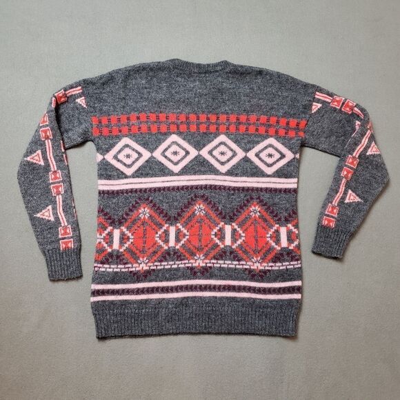 J. Crew EUC Abstract Fair Isle Wool, Mohair Blend Sweater - Picture 3 of 11